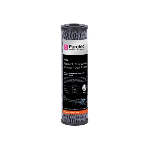 Puretec DP101 Dual Purpose Carbon Cartridge, 10 Inch, 10UM