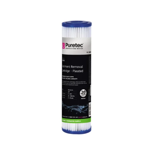 Puretec PL201 Pleated Sediment Cartridge Standard, 10 Inch, 20um