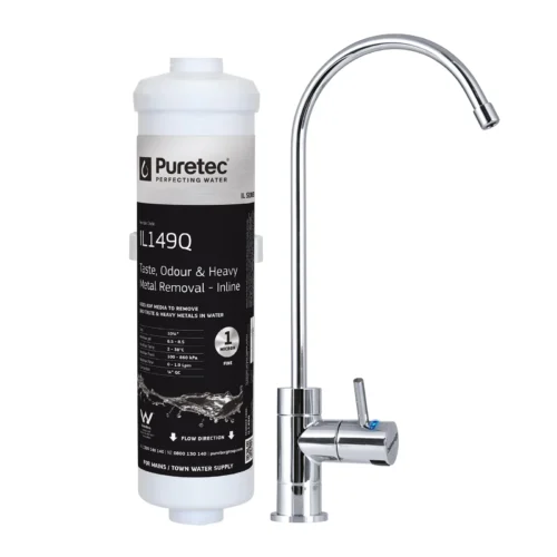 Puretec X3 High Loop Designer Faucet + Filter, 1 Micron, Lead Removal