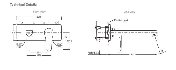 Kohler July Wall bath Set