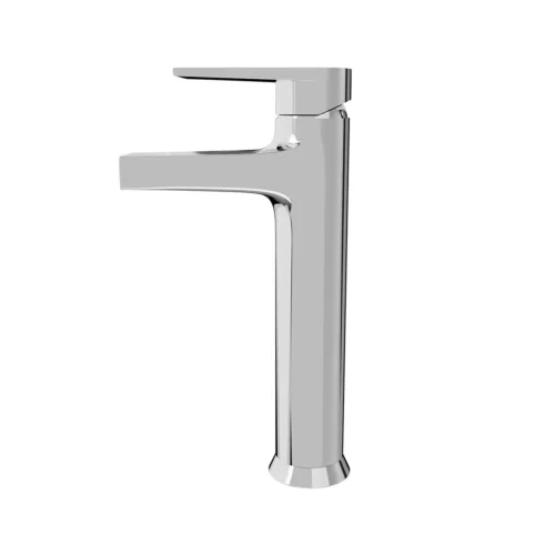 Kohler Taut tall basin mixer in polished chrome – side profile