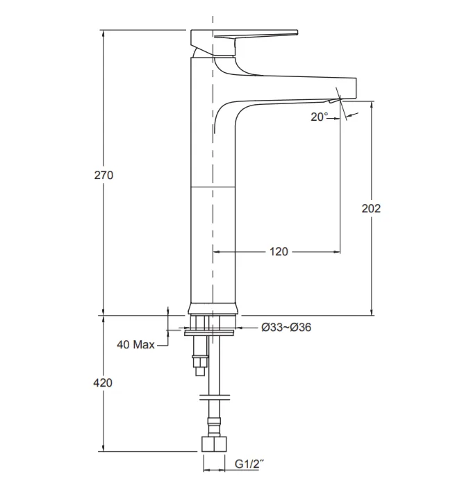 Kohler Taut Tall Basin Mixer Chrome 74026T-4ND-CP