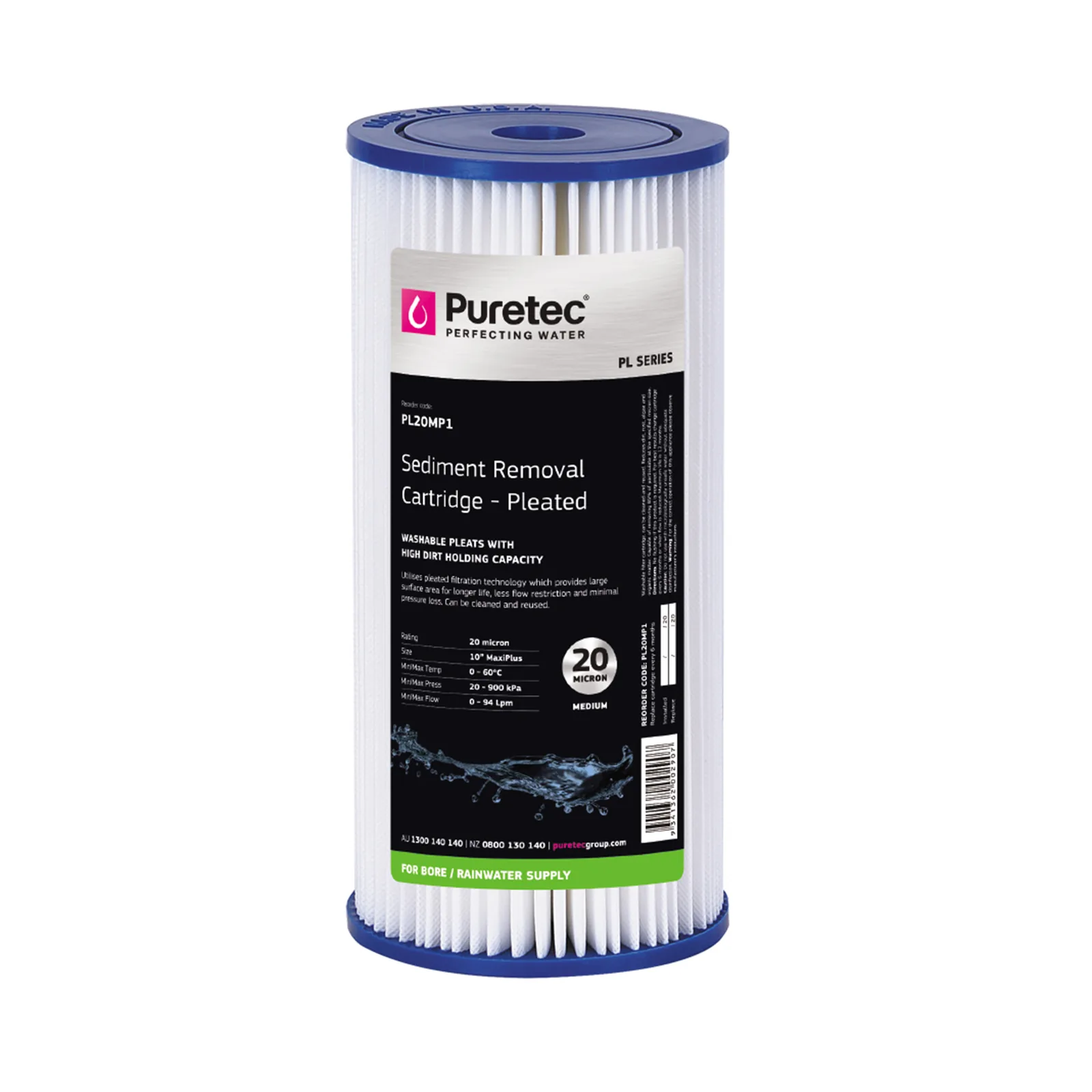 puretec pl20mp1 pleated sediment cartridge Puretec Pl20Mp1 Pleated Sediment Cartridge