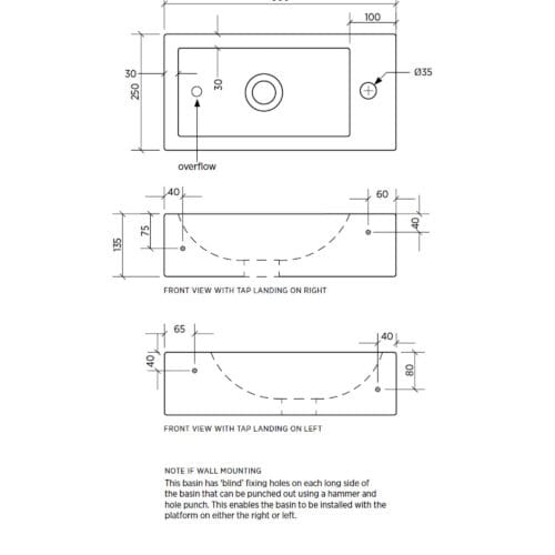 Seima Plati 514 Powder Wall Basin 1th 191492