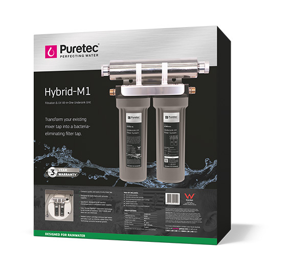 Puretec Hybrid M1 Under Sink Dual Stage Filtration With UV Technology, 1 Micron
