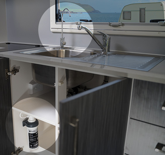 Puretec CR-Z2 Compact Caravan/RV Inline Undersink Filter With Led Faucet