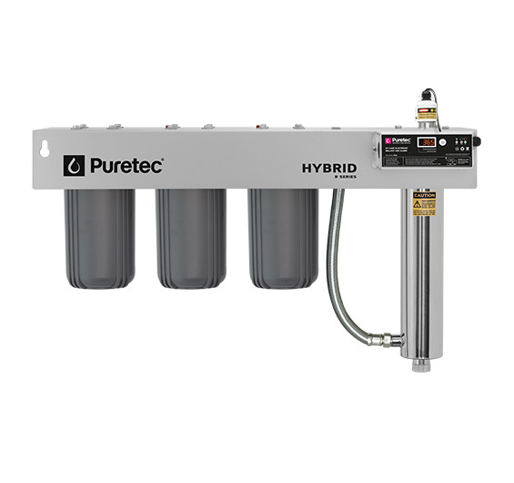 Puretec Hybrid R10 Triple Stage Filtration With UV Protection, Reversible Mounting Bracket, 60 LPM, 1” Connection