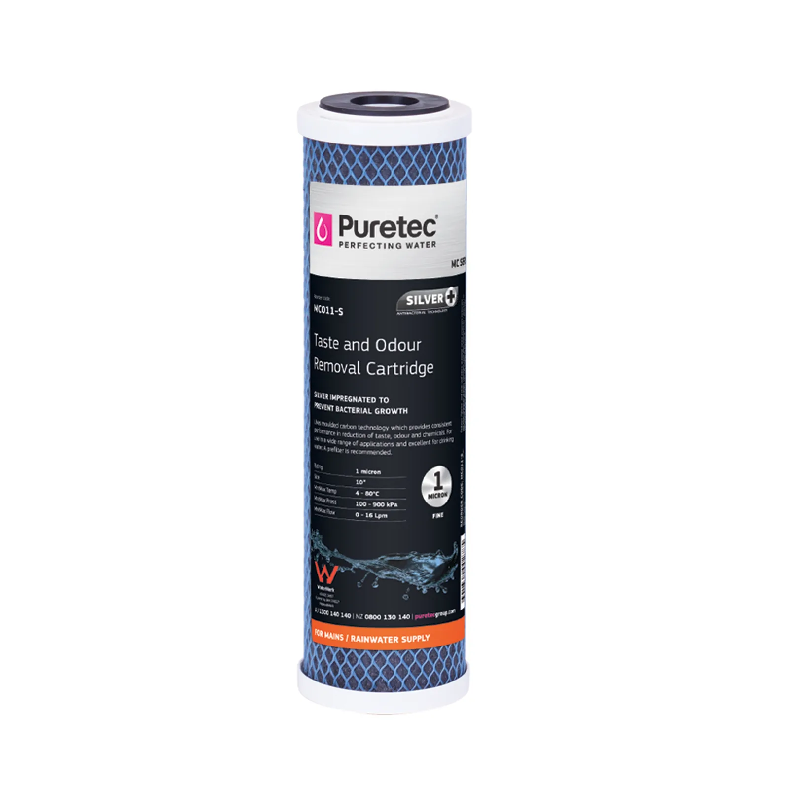 puretec mc011 s moulded carbon cartridge, 10 inch, 1 micron Puretec MC011-S Moulded Carbon Cartridge, 10 Inch, 1 Micron