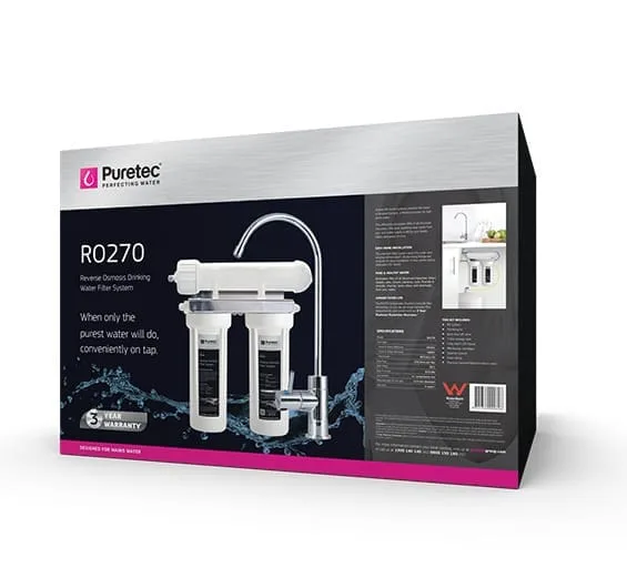 Puretec Ro270 High Loop Designer Faucet With Reverse Osmosis Dual Filter