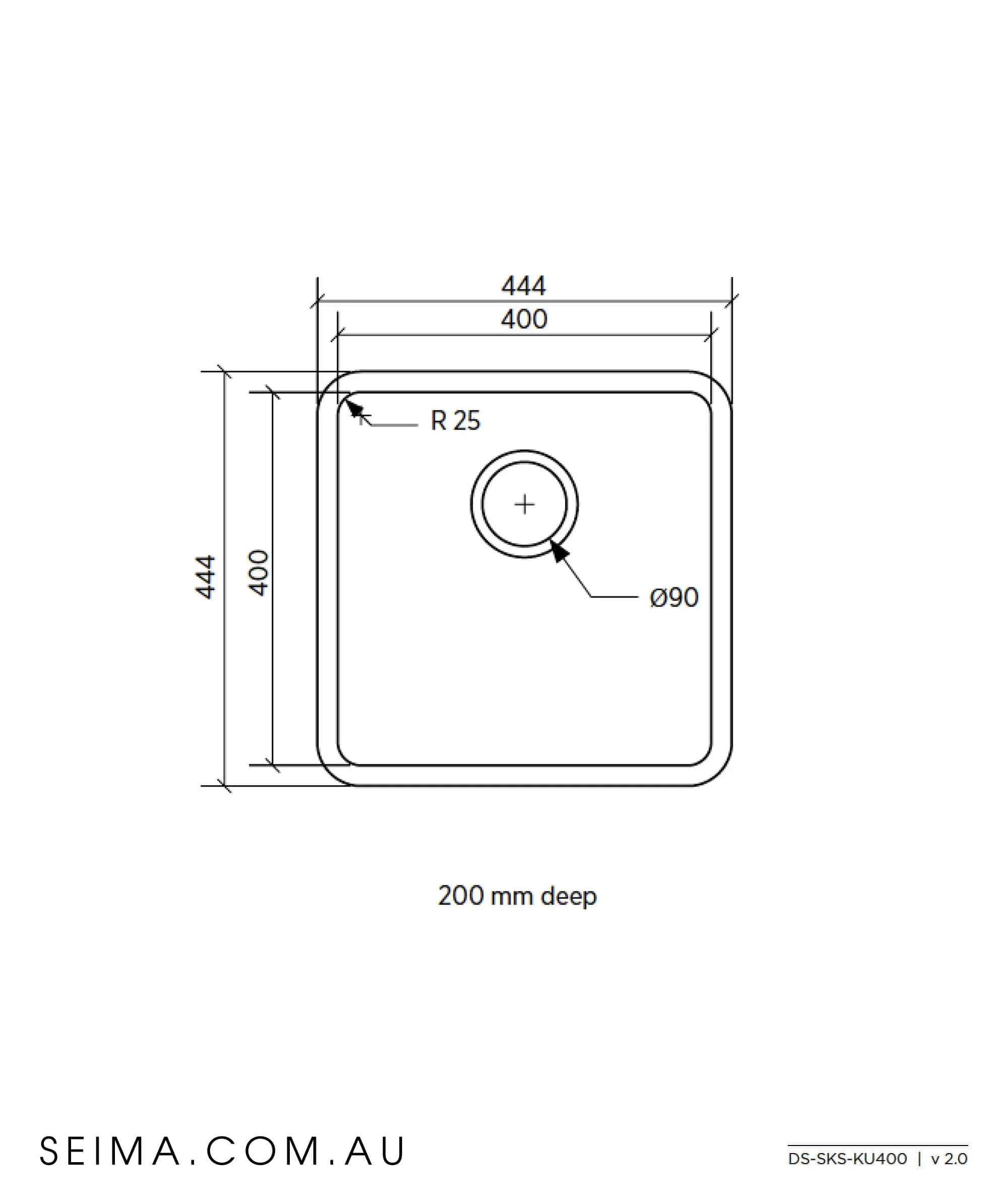 Seima Kubic 400 Single Bowl Sink 191671