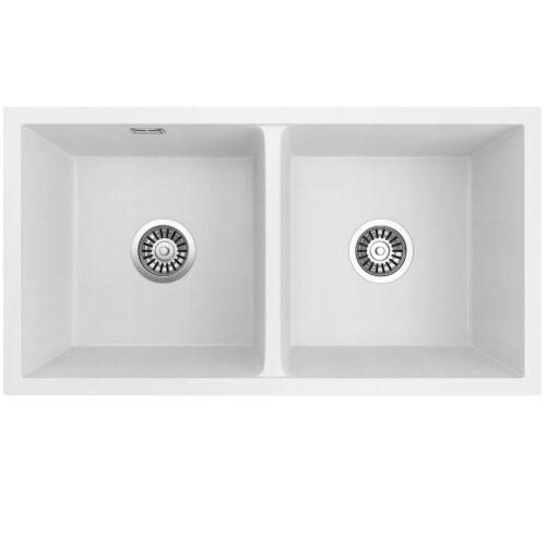 Seima Oros 820 Double Bowl ArqStone Sink Black or White Colour White