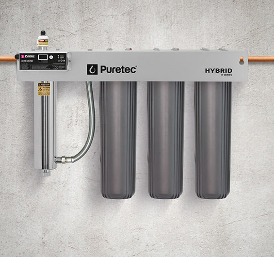 Puretec Hybrid R11 Whole House Triple Stage Filtration With UV Protection, Reversible Mounting Bracket, 120 LPM
