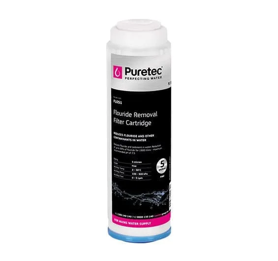 Puretec fl051 Fluoride Removal Cartridge, 10", 5 Micron Puretec fl051 Fluoride Removal Cartridge, 10", 5 Micron