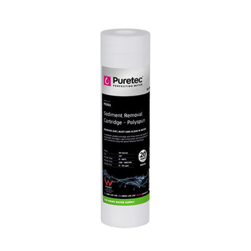 Puretec Polyspun Sediment Cartridge, 10 Inch, 20UM PX201