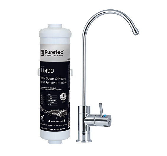 Puretec X3 High Loop Designer Faucet + Filter, 1 Micron, Lead Removal
