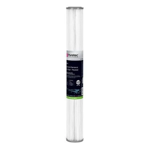 Puretec Pl9352 Pleated Sediment Cartridge, 20 Inch, 0.35 Micron