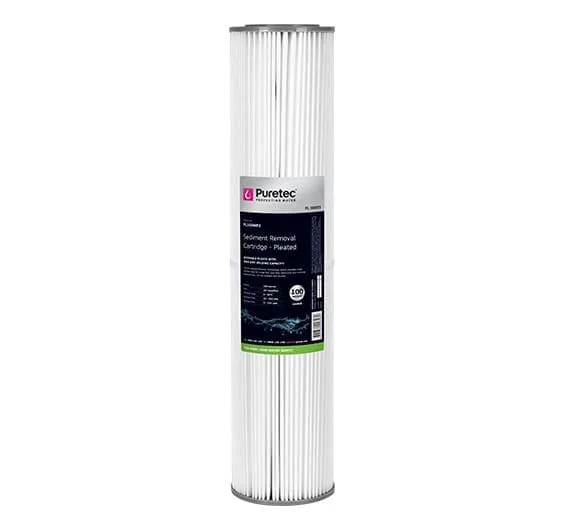 Puretec Pl100Mp2 Pleated Sediment Cartridge, 20" Mp, 100 Micron Puretec Pl100Mp2 Pleated Sediment Cartridge, 20" Mp, 100 Micron