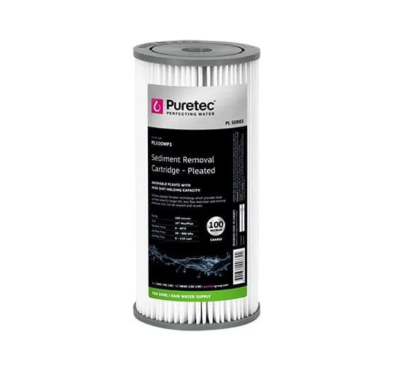 Puretec Pl100Mp1 Pleated Sediment Cartridge, 10" Mp, 100 Micron Puretec Pl100Mp1 Pleated Sediment Cartridge, 10" Mp, 100 Micron