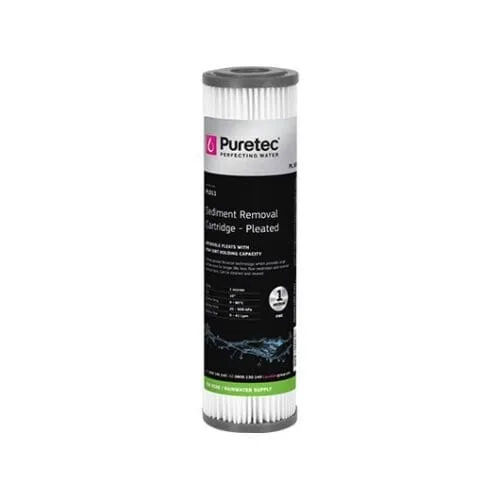 Puretec Pl051 Pleated Sediment Cartridge, 10 Inch, 5 Micron