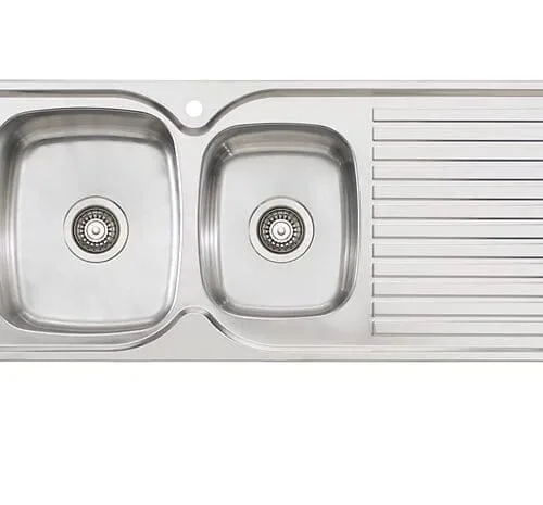 Bassini 1 & 3/4 Bowl Sink With Drainer 1Th Left Hand Bowl