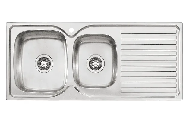 Bassini 1 & 3/4 Bowl Sink With Drainer 1Th Left Hand Bowl