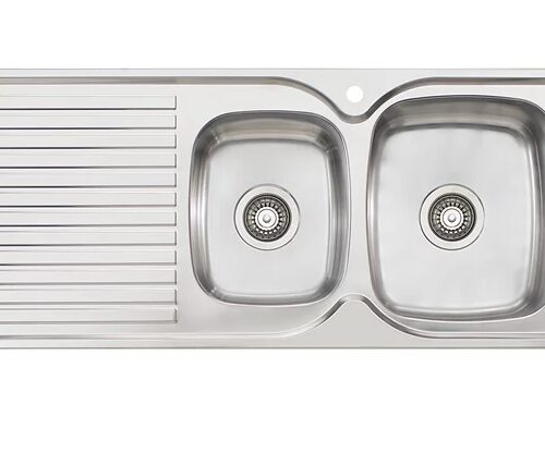 Bassini 1 & 3/4 Bowl Sink With Drainer 1Th Right Hand Bowl