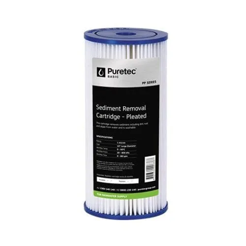 Puretec PP05LD1 Pleated Sediment Large Diameter Cartridge 10"- 5 micron