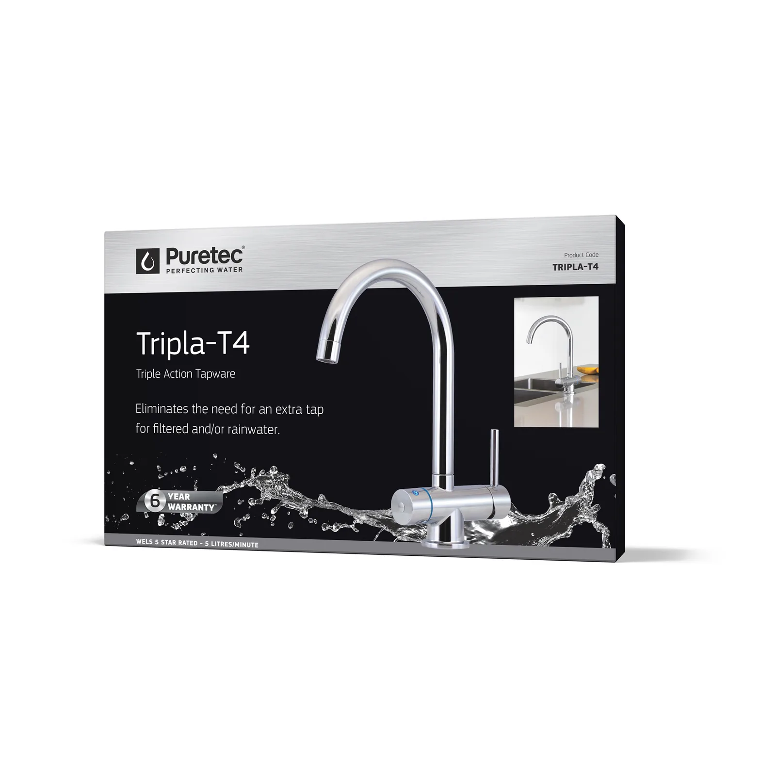 puretec tripla t4 triple action mixer tap only – packaging Puretec Tripla-T4 Triple Action Mixer Tap only – packaging