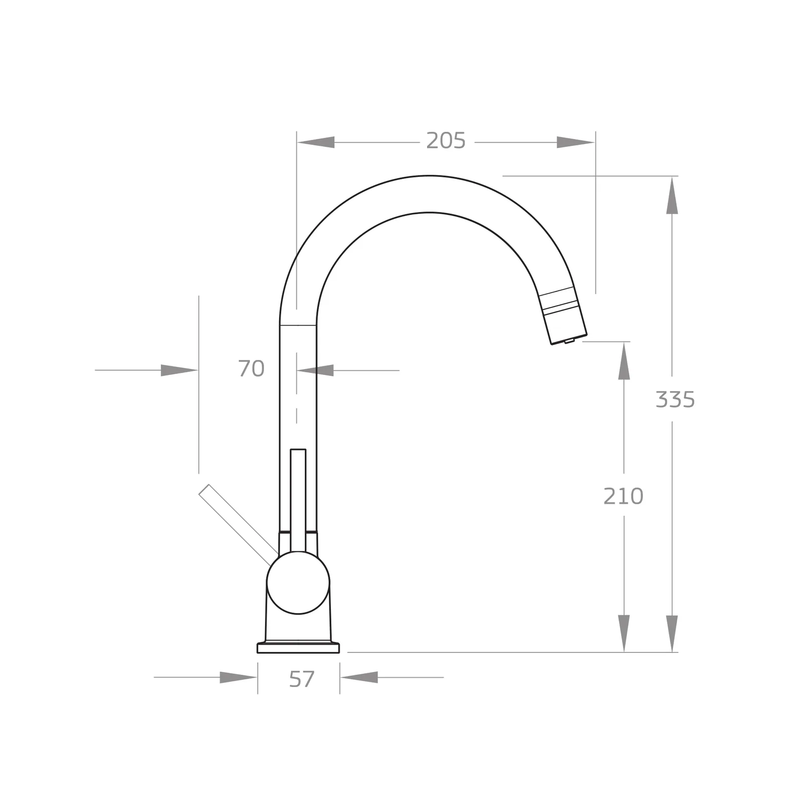 puretec tripla t4 triple action mixer tap only – dimensions Puretec Tripla-T4 Triple Action Mixer Tap only – dimensions