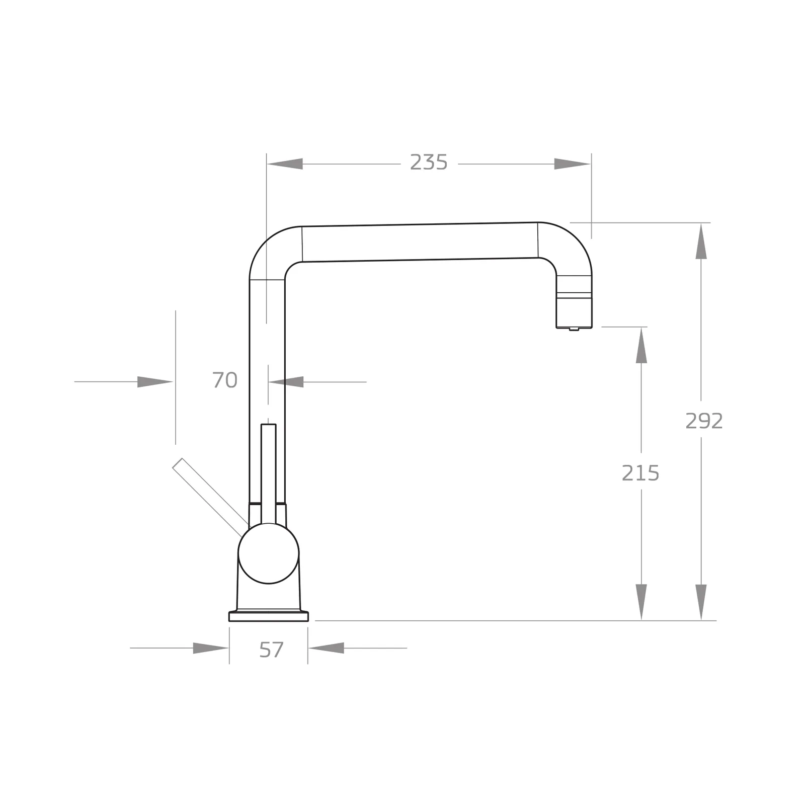 puretec tripla t5 triple action mixer tap only – dimensions Puretec Tripla-T5 Triple Action Mixer Tap only – dimensions