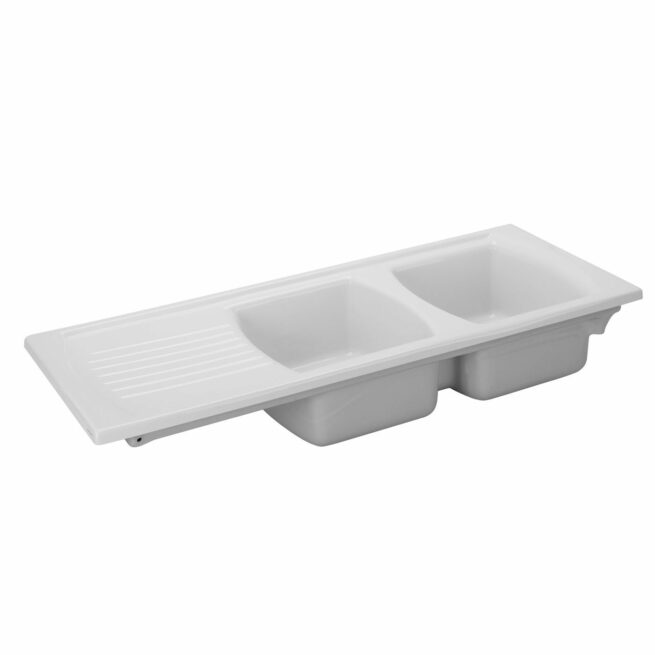 Turner Hastings 7222 Lusitano 120 x 50 Inset Fine Fireclay Kitchen Sink - Double Bowl and Single Drainer