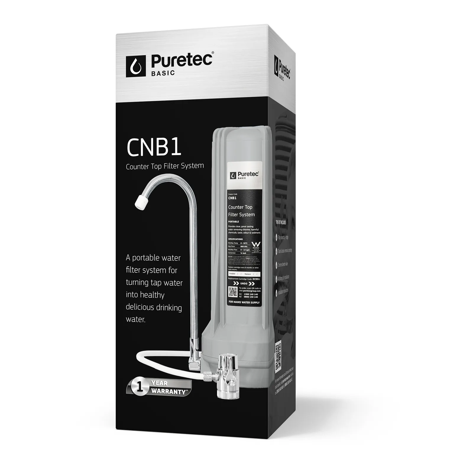 puretec cnb1 countertop complete kit with ec951 filter – packaging Puretec CNB1 Countertop complete kit with EC951 Filter – packaging