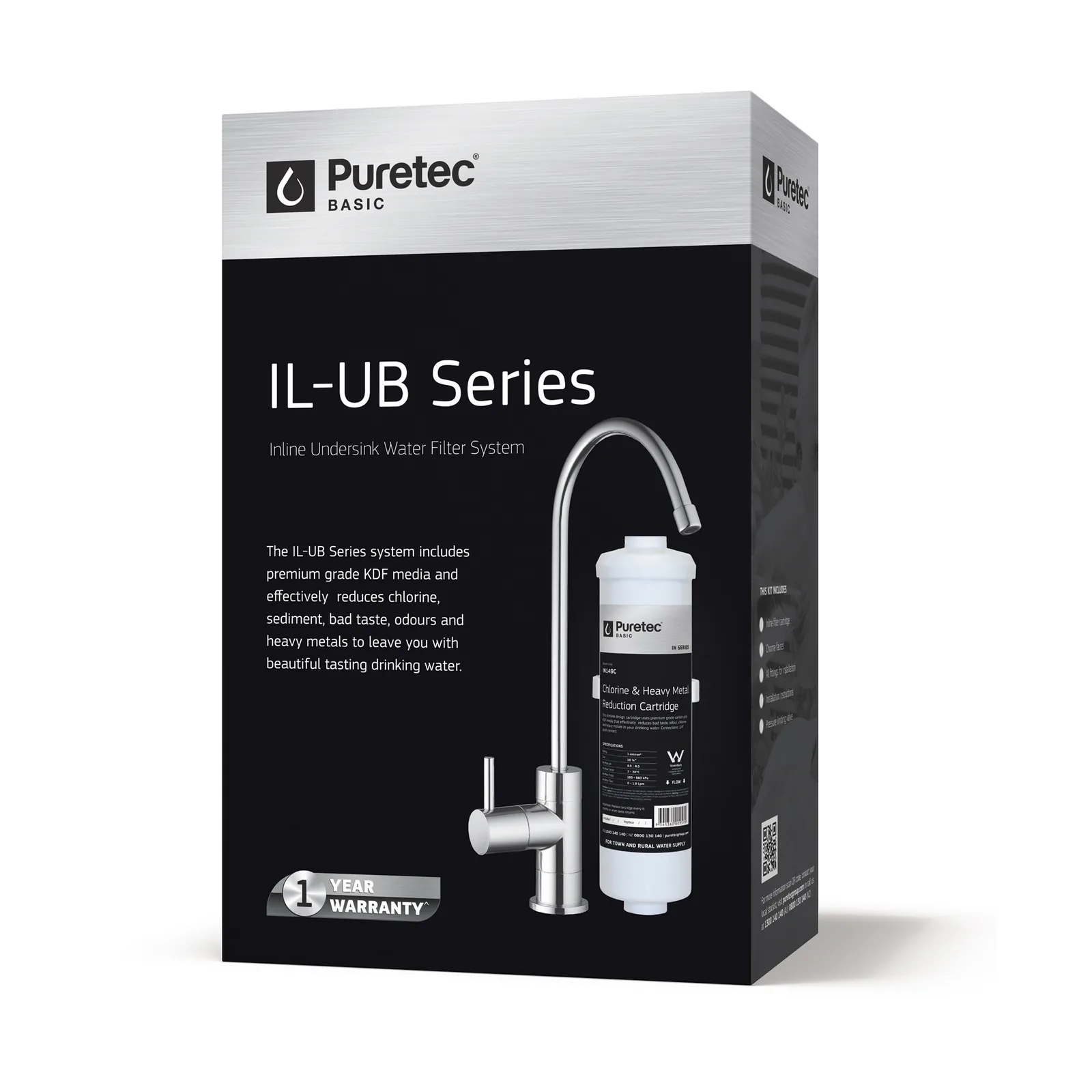 puretec il ub inline undersink water filter system with ot250 faucet – packaging Puretec IL-UB Inline Undersink Water Filter System With OT250 faucet – packaging