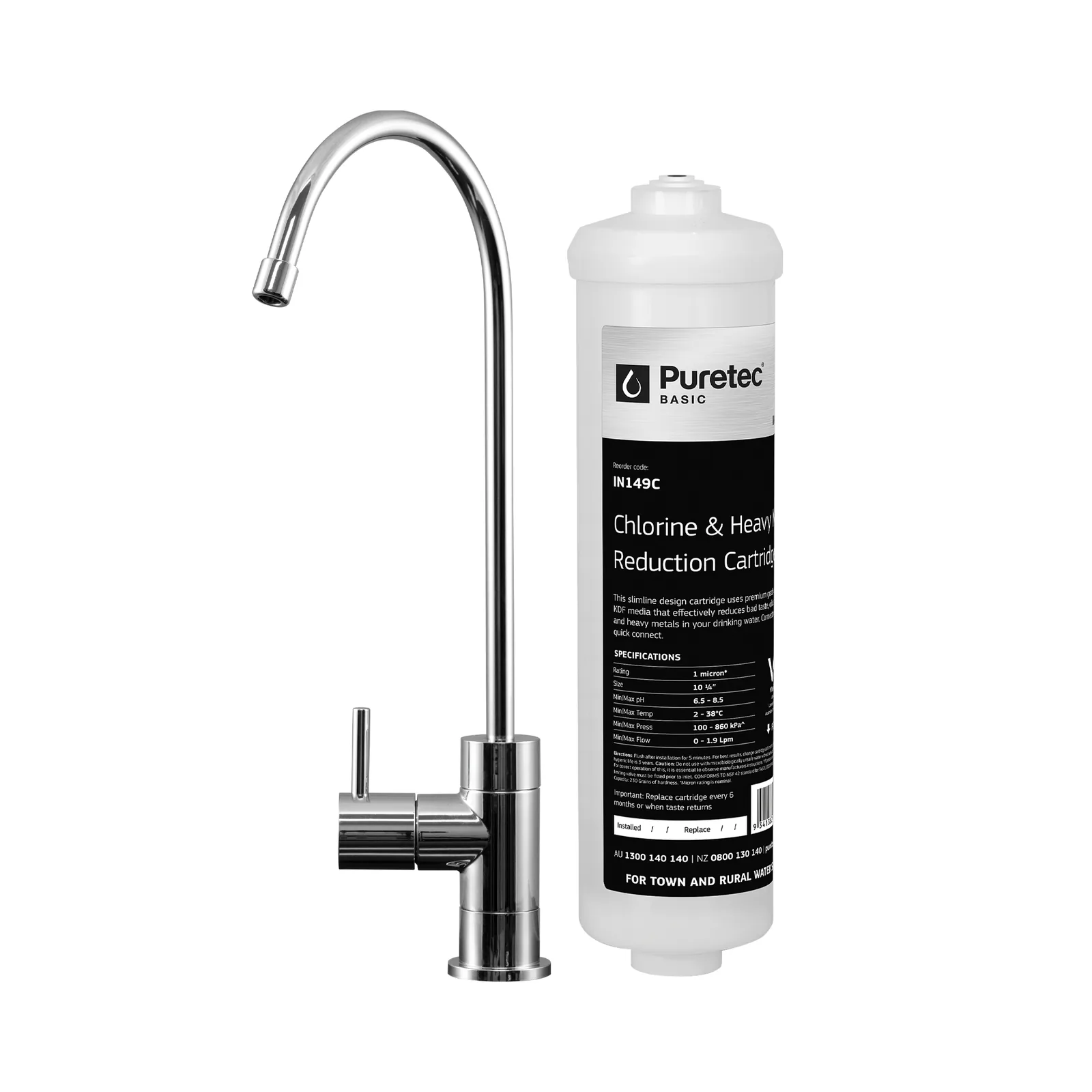 puretec il ub inline undersink water filter system with ot250 faucet Puretec IL-UB Inline Undersink Water Filter System With OT250 faucet