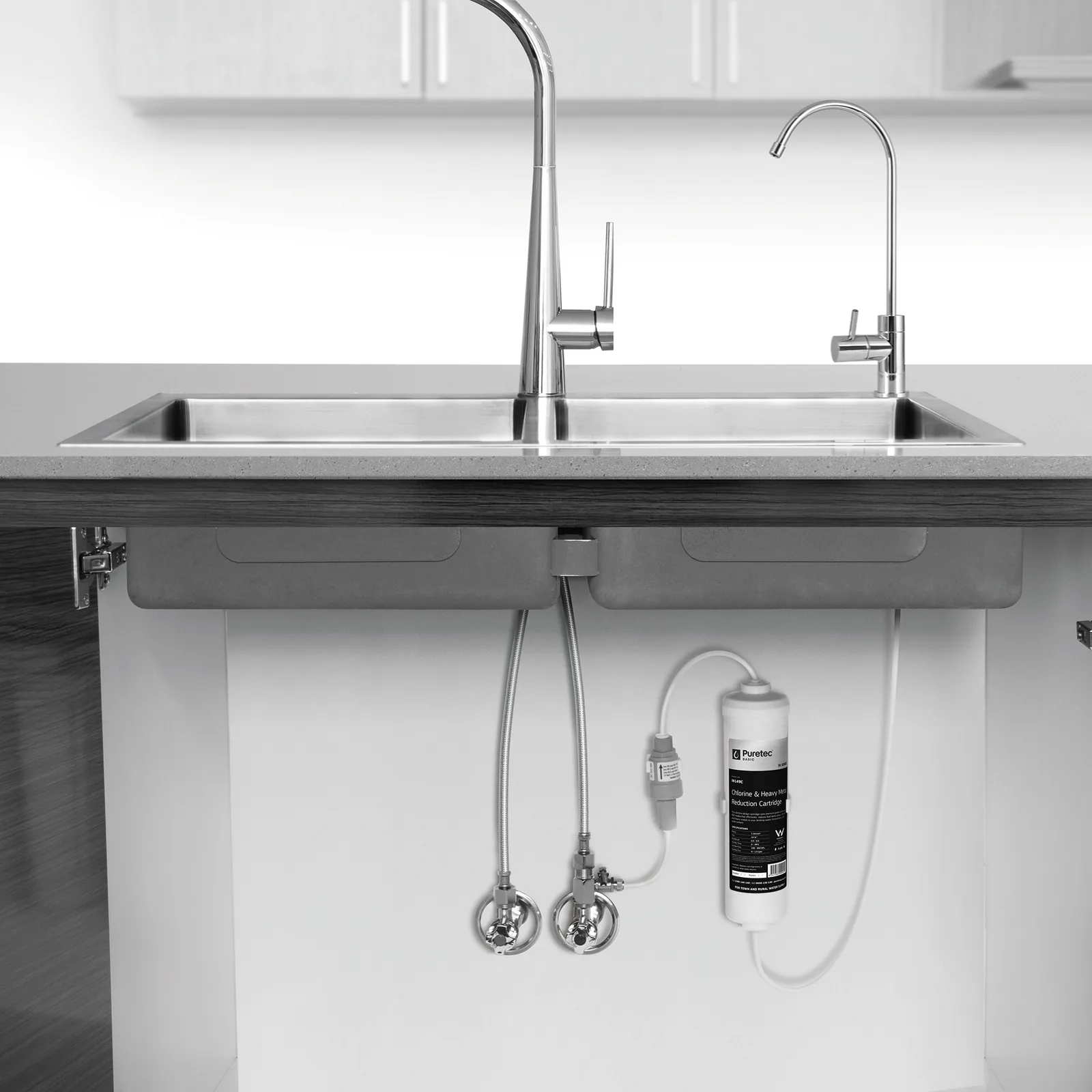 puretec il ub inline undersink water filter system with ot250 faucet – installed Puretec IL-UB Inline Undersink Water Filter System With OT250 faucet – installed
