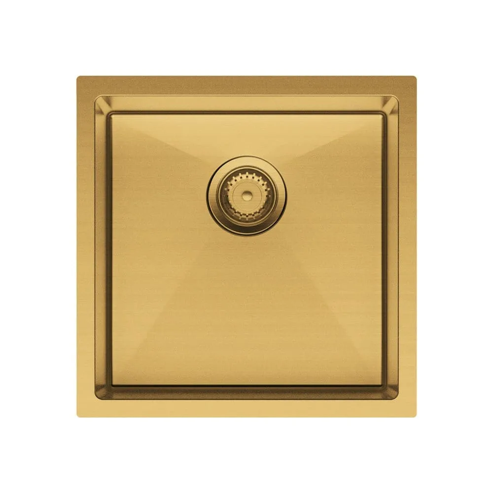 Fienza Hana 32L Single Kitchen Sink - Stainless Steel, PVD Carbon Metal or PVD Rugged Brass Finish