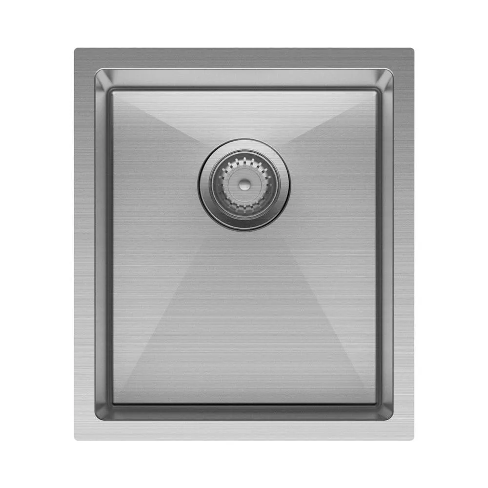 Fienza Hana 27L Single Kitchen Sink - Stainless Steel, PVD Carbon Metal or PVD Rugged Brass Finish