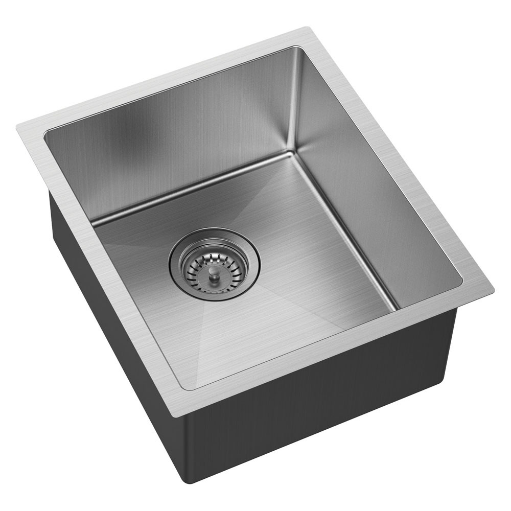 Fienza Hana 27L Single Kitchen Sink - Stainless Steel, PVD Carbon Metal or PVD Rugged Brass Finish