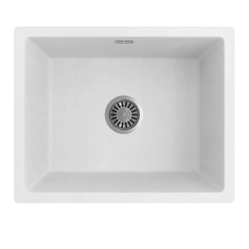 Seima Oros 550 Black or White Arqstone Undermount/Overmount  Sink Colour White