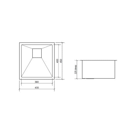 Seima Tetra 430 Single Bowl Over/Undermount Sink 191695