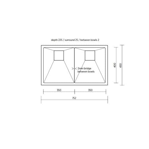 Seima Tetra 750 Blade Double Bowl Over/Undermount Sink 191699