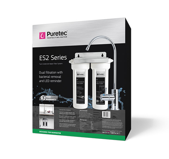 Puretec ES2 Twin Undersink System with PL011, CE941 (0.2um) & DFU180 LED faucet