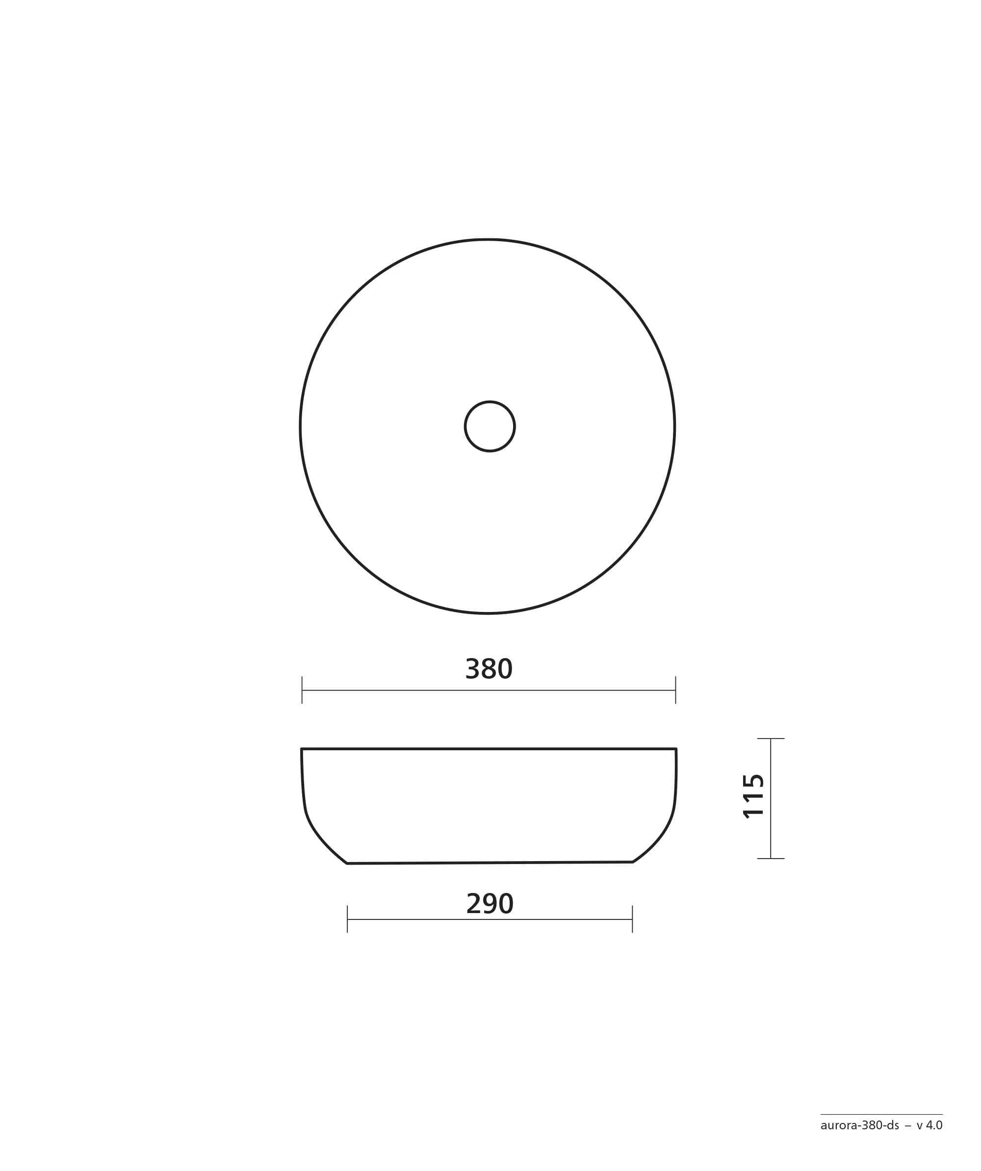 Seima Aurora 380 Ceramic Above Counter Basin Seima Aurora 380 Ceramic Above Counter Basin