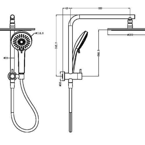 Nero Mecca 2 in 1 shower