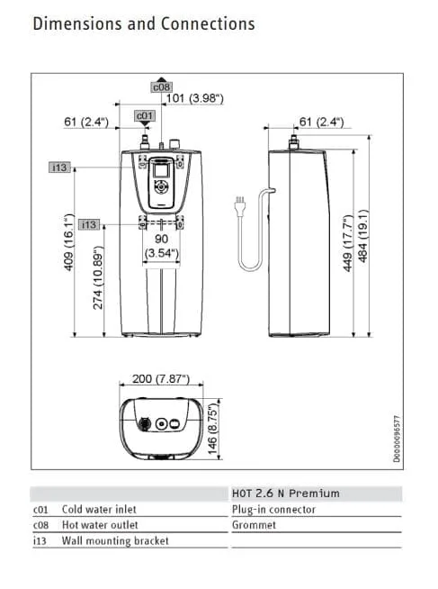 Stiebel Eltron HOT 2.6 N Premium Under Sink Boiling Water Unit - Image 2
