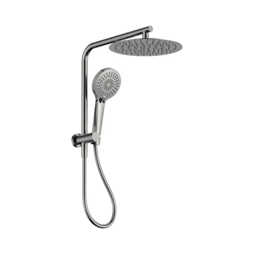 Nero Mecca 2-in-1 twin shower in chrome