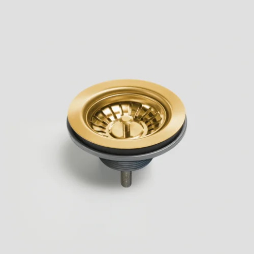 Oliveri AC14-AU-EXT basket waste with extended screw in brushed gold PVD finish