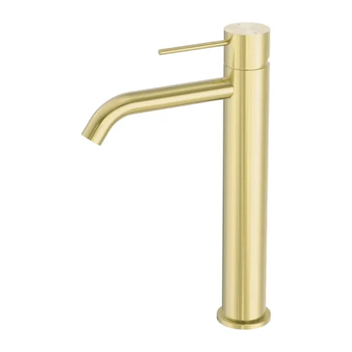 Nero Mecca tall basin mixer in brushed gold