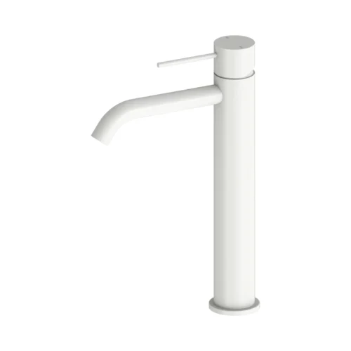 Nero Mecca tall basin mixer in matte white