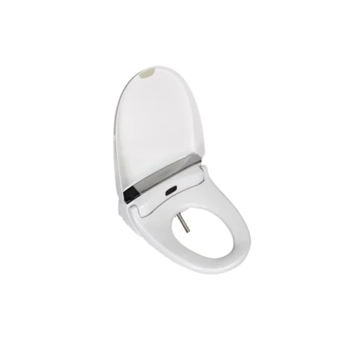 Englefield Electronic Bidet Seat Plus – lid open showing stainless steel wand